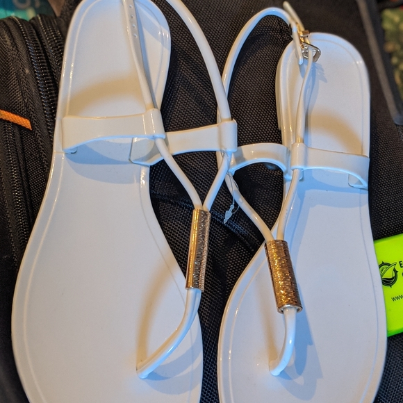 New- White Jelly Sandals - Picture 3 of 3